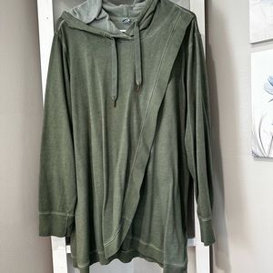 Green Old Navy Maternity Cross Front Nursing Pullover Hoodie